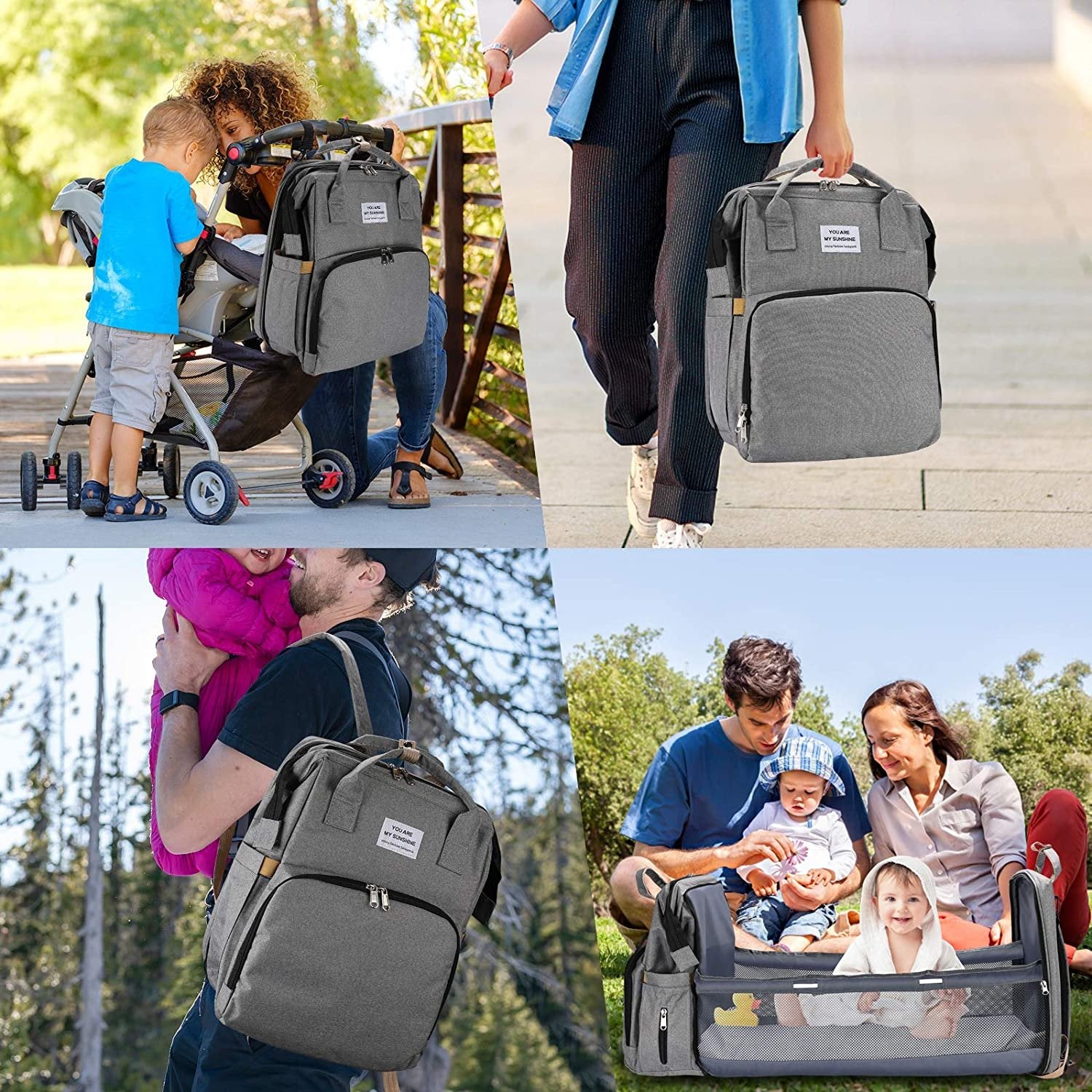 PORTABLE MULTIFUNCTIONAL BABY DIAPER BAG BACKPACK