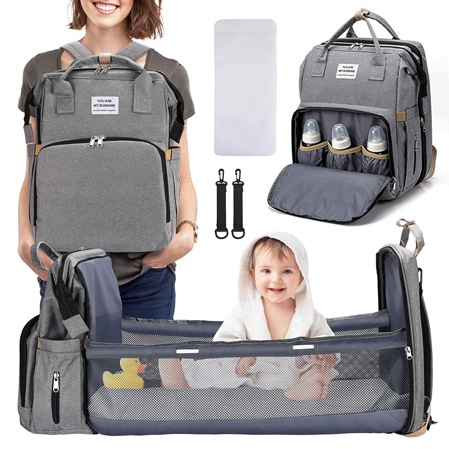 PORTABLE MULTIFUNCTIONAL BABY DIAPER BAG BACKPACK