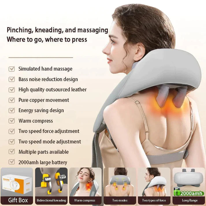 Upgraded 4D Neck Massager-mimics the hands of a real masseur